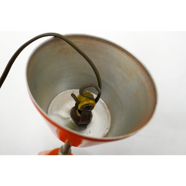 Vintage Space Age Pendant Light in Orange Wood & Opaline Lampshade, 1960s For Sale - Image 3 of 12