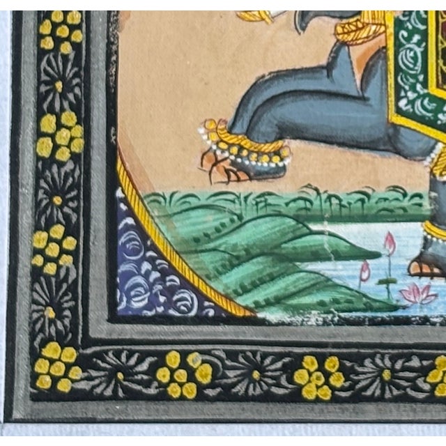 Early 20th Century Saluting Decorated Royal Elephant Miniature Painting For Sale In Charlotte - Image 6 of 11