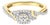 10K Yellow Gold Twisted Shank 1/10 Cttw Diamond Composite Halo Engagement Ring (I-J Color, I3 Clarity) - Size 6 For Sale