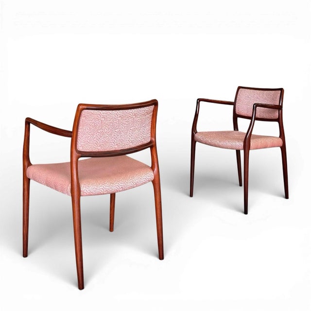 Mid-20th Century Danish Modern Dining Chairs in African Rosewood by Niels Møller - Set of 6 For Sale In Atlanta - Image 6 of 11
