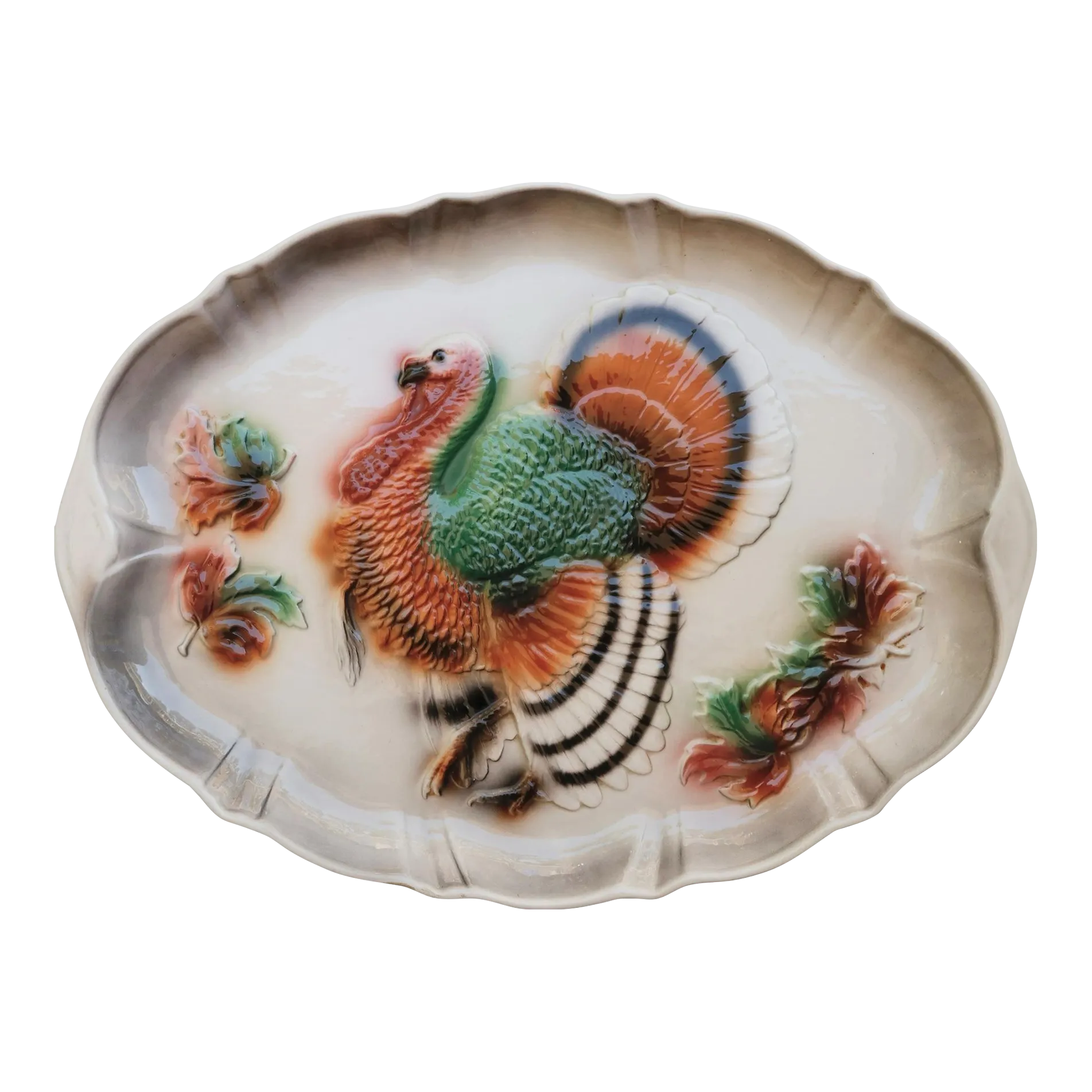 1958 Lane & Company Ceramic Turkey Platter | Chairish