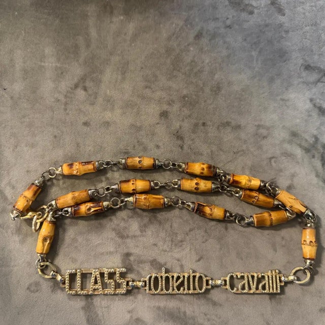 Wood 2000s Amazing Brass and Bamboo Chain by Class Roberto Cavalli For Sale - Image 7 of 11