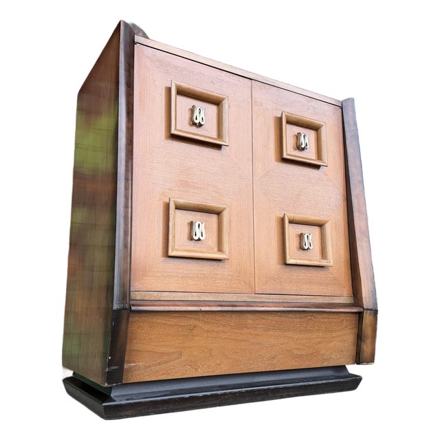 Hellum Furniture Company Highboy Dresser in James Mont Style For Sale