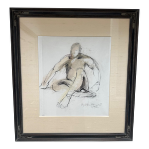 Seated Male Figure Drawing by Elizabeth Hammond, 2012