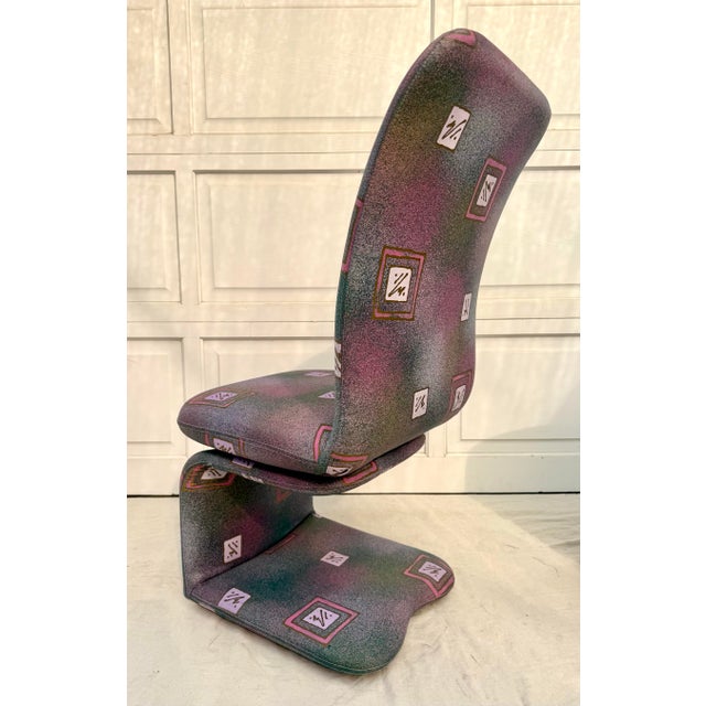 Textile 1980's Carson’s Cantilever Sculptural Swivel Lounge Chair, Attributed to Milo Baughman - Sold Individually For Sale - Image 7 of 16