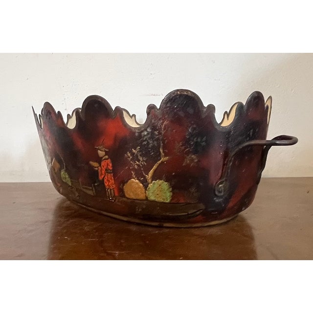 Antique Early 19th Century French Chinoiserie Tole Monteith or Cachepot Jardiniere Circa 1820 For Sale - Image 4 of 13