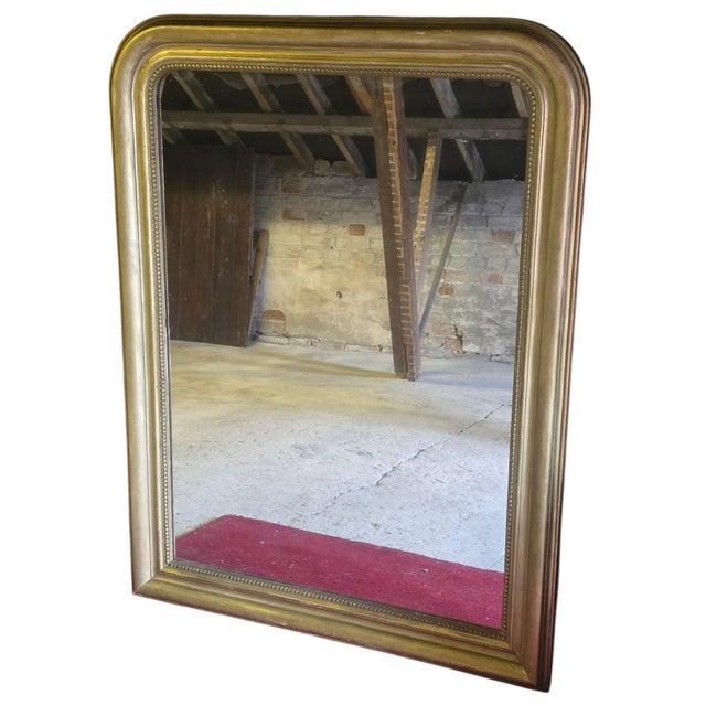 Antique 19th Century Gilt Overmantle Wall Mirror, 1890s For Sale - Image 3 of 10