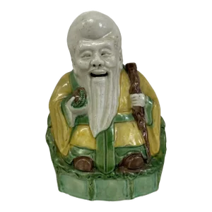 Chinese Shou Lao Pottery Figurine