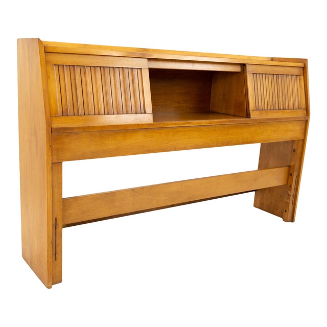 Crawford Furniture MidCentury Solid Wood Storage Queen Headboard Chairish
