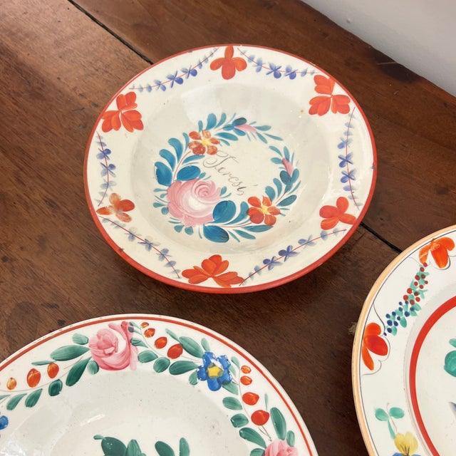 Late 19th Century Antique Hungarian Folk Art Pottery Plates - Set of 3 For Sale - Image 5 of 9