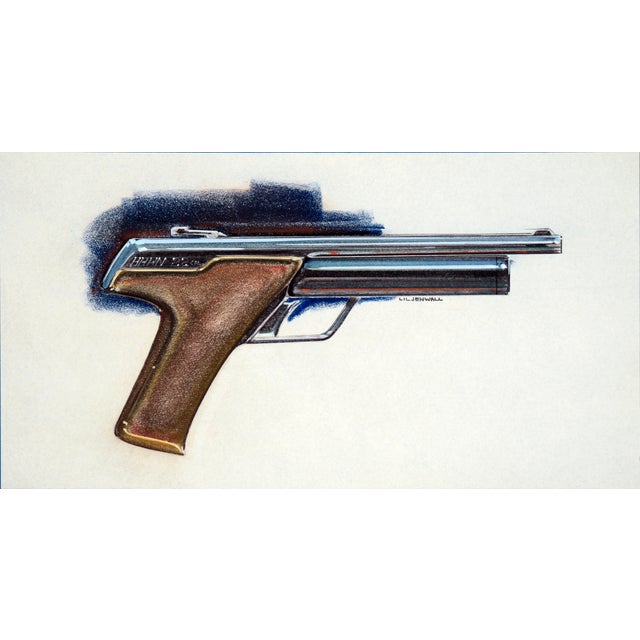 Hahn Air Pistol Design Drawings Pencil - Ink on Paper Designer Hp35 Calculator by Edward T. Liljenwall For Sale - Image 4 of 9