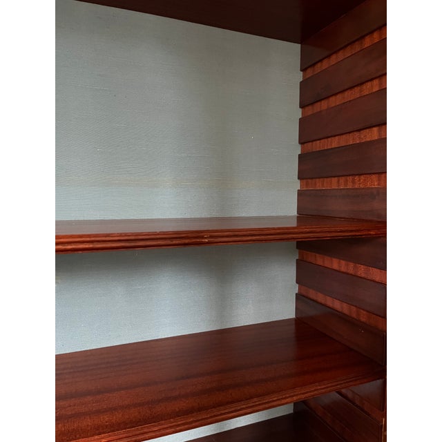 Mid 20th Century Queen Anne Style Burr Walnut Secretary Bookcase For Sale - Image 4 of 17