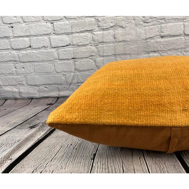 20 x 20 Hemp Pillow Turkish Cushion Natural Orange Pillow Cushion Cover For Sale - Image 4 of 4