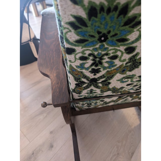 American 1920s Vintage Wood Rocker Recliner For Sale - Image 3 of 7