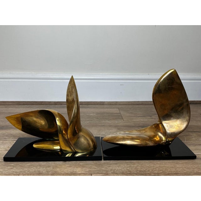 Pair of Gilt Bronze Swans by Jack Zajac — Signed & Numbered 18/95, Limited Edition Mid-Century Modern Sculptures For Sale - Image 9 of 18