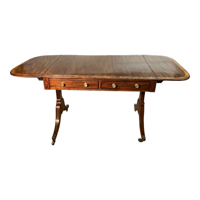 19th Century Regency Mahogany Drop-Leaf Sofa Table For Sale