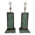 Pair of Vintage Mid Century Modern Zarebski Malachite Mexican Mayan Design Table Lamps For Sale
