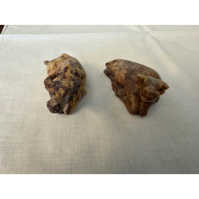 Purchased in China 1980, as a pair for display on a bookcase. Both are quite different in colorings. There is some...