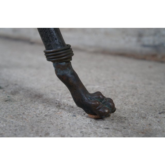 Black 1990s Maitland-Smith French Empire Iron Bronze Figural Maiden Plant Stand Jardinière For Sale - Image 8 of 12