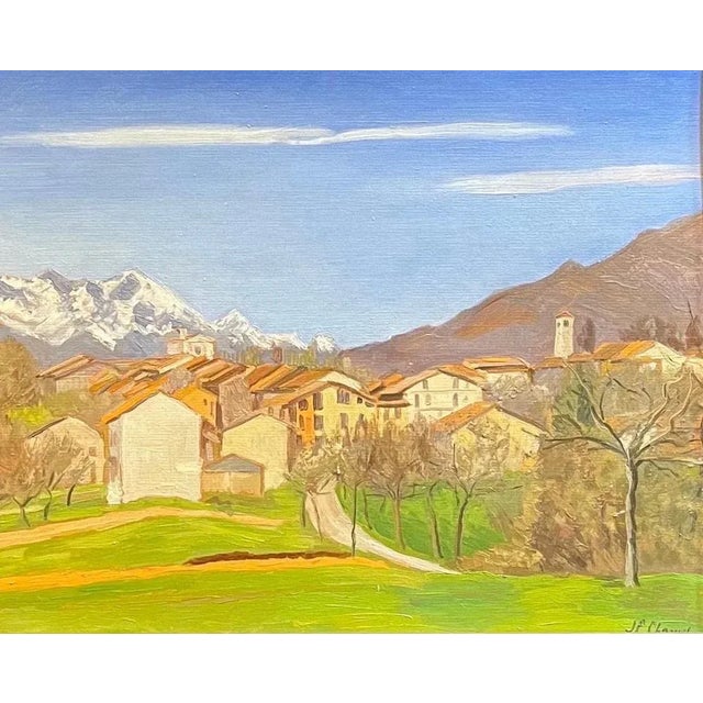 Jean Ferdinand Chomel, Salla Biellese, General View, 1947, Oil on Wood For Sale - Image 15 of 15