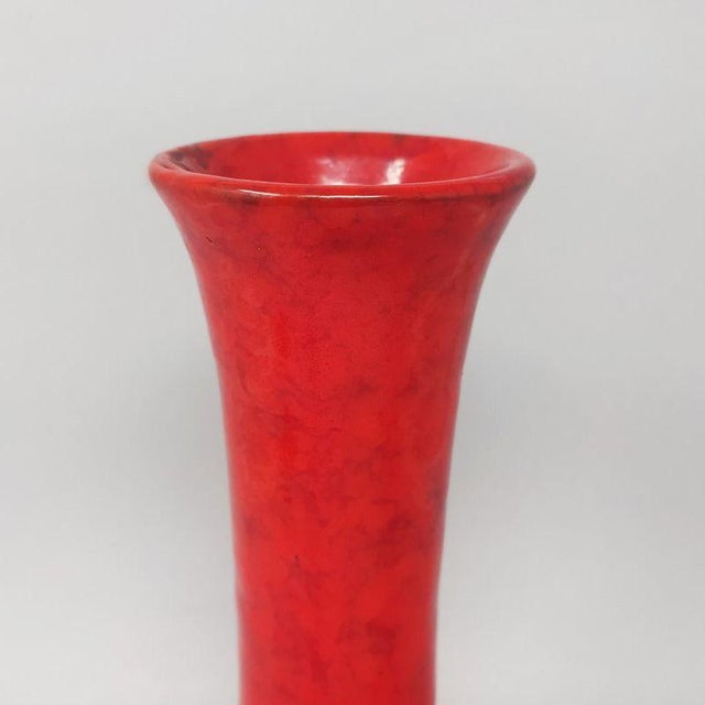 Mid-Century Modern Vintage Space Age Italian Red Vase, 1970s For Sale - Image 3 of 5