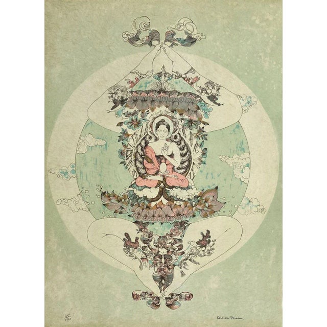 1965 Didier Moreau Buddha Lithograph For Sale