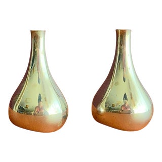 Vintage Dansk Jens Quistgaard Silver Plated Teardrop Candleholders - A Pair For Sale
