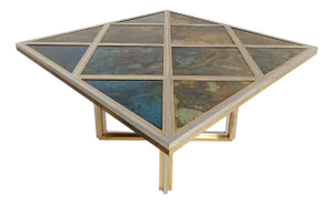 Dining Table in Acrylic Glass, Brass & Chromed Metal by Romeo Rega, Italy, 1970s