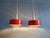 Scandinavian Pendant Lights in Brushed Aluminum and Orange Lacquered Metal from Philips, 1960s, Set of 2 For Sale - Image 6 of 18