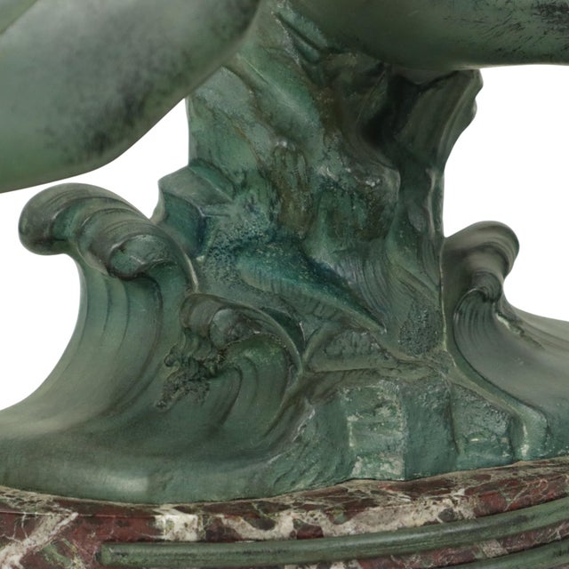 Art Deco Sculpture of Seagull on Marble Base with Bronze Patina For Sale - Image 10 of 17