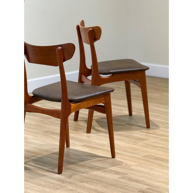 Brown Vintage Danish Teak Dining Chairs by Schiønning & Elgaard for Randers Møbelfabrik, 1960s, Set of 6 For Sale - Image 8 of 15