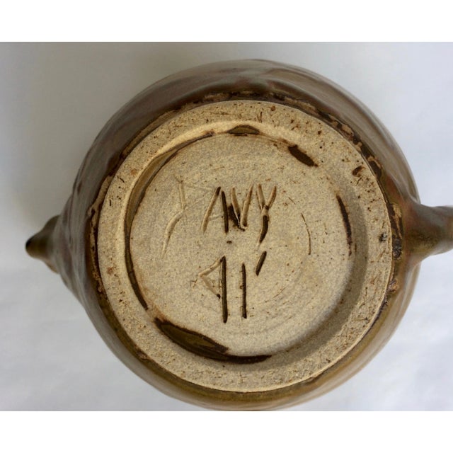 1970s Mid Century Modern Drip Glazed Teapot For Sale - Image 5 of 8