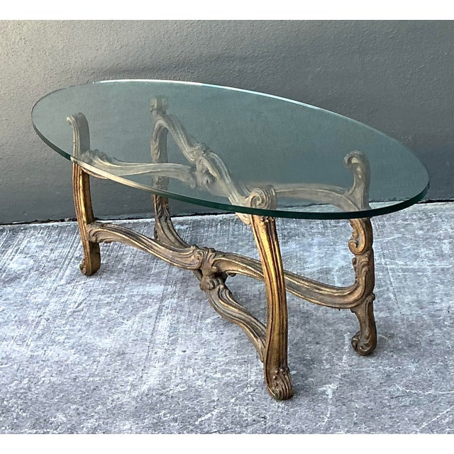 Mid-Century Modern Vintage Gilt Tipped Coffee Table After Maison Jansen For Sale - Image 3 of 12
