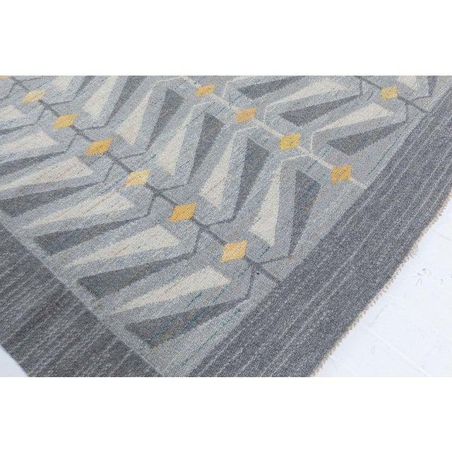 Mid-Century Modern Doris Leslie Blau Vintage Swedish Flat-Weave Wool Rug, Signed VF-e-65 For Sale - Image 3 of 7