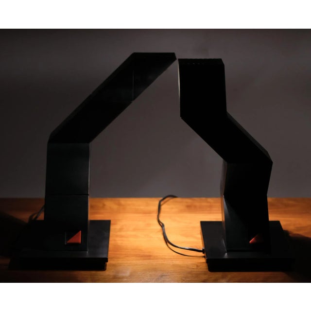 Zig-Zag Table Lamps by Shui L. D. Chan, Hong-Kong, 1984, Set of 2 For Sale - Image 9 of 11
