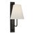 Amber Lewis for Visual Comfort Signature Rui Tall Sconce in Aged Iron with Linen Shade For Sale