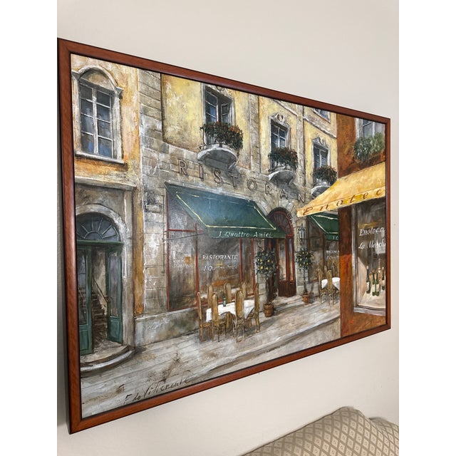 1990s 1990s Elegant European Italian Streets Wall Art Painting – Matching Framed Pair For Sale - Image 5 of 12