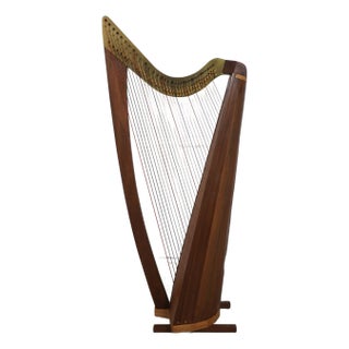 Studio Crafted Walnut Celtic Lever Harp For Sale