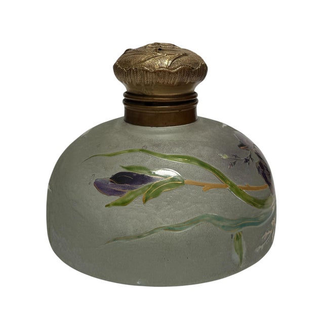 Huge Antique Daum Nancy France Art-Nouveau Cameo Glass & Bronze