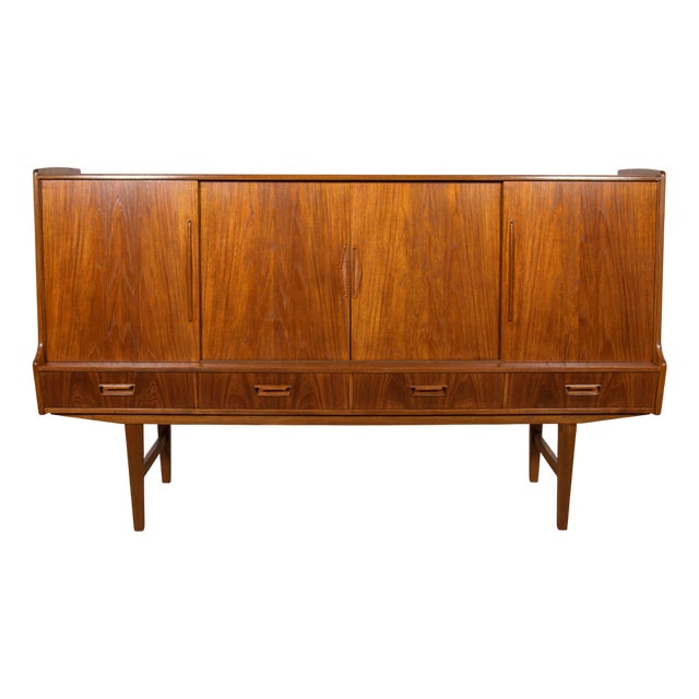 Mid-Century Modern Teak High Sideboard from Farso Mobelfabrik, Denmark, 1960s For Sale