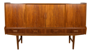 Mid-Century Modern Teak High Sideboard from Farso Mobelfabrik, Denmark, 1960s