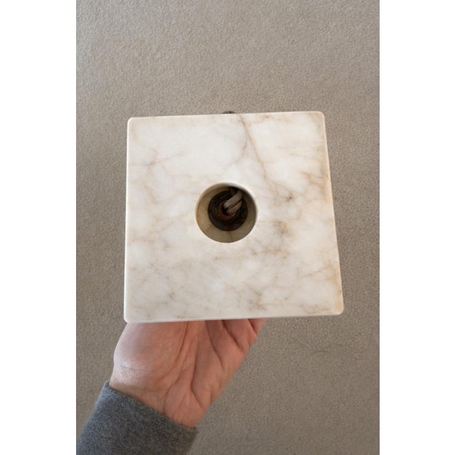 Neoclassical Vintage Carved Marble Table Lamp Set With Urn Form Base | Neoclassical Mid-Century For Sale - Image 3 of 12