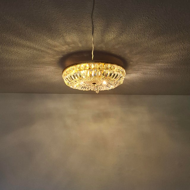 Vintage Ceiling Light in Brass and Lead Crystal from Palwa, Germany, 1960s For Sale - Image 17 of 18