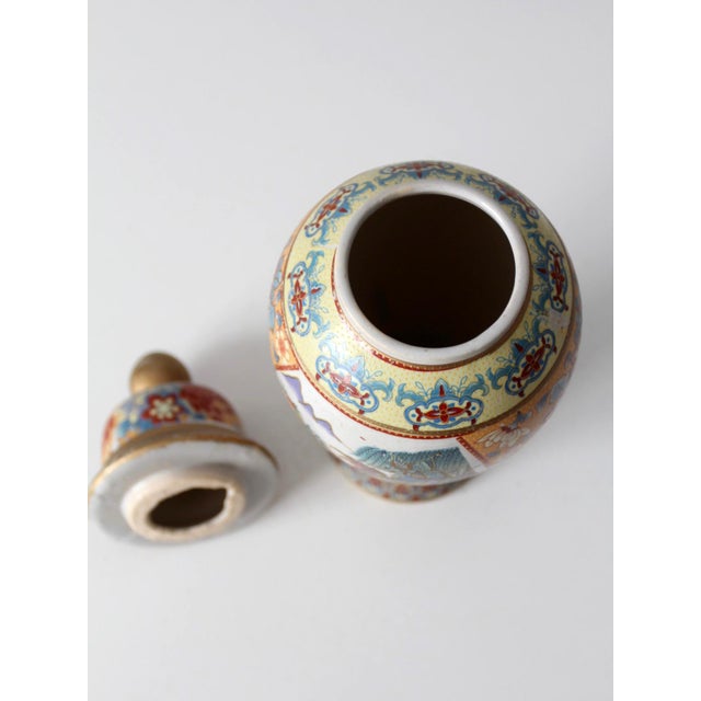 Vintage Chinese Famille Rose Porcelain Ginger Jar With Birds & Peonies For Sale - Image 9 of 11