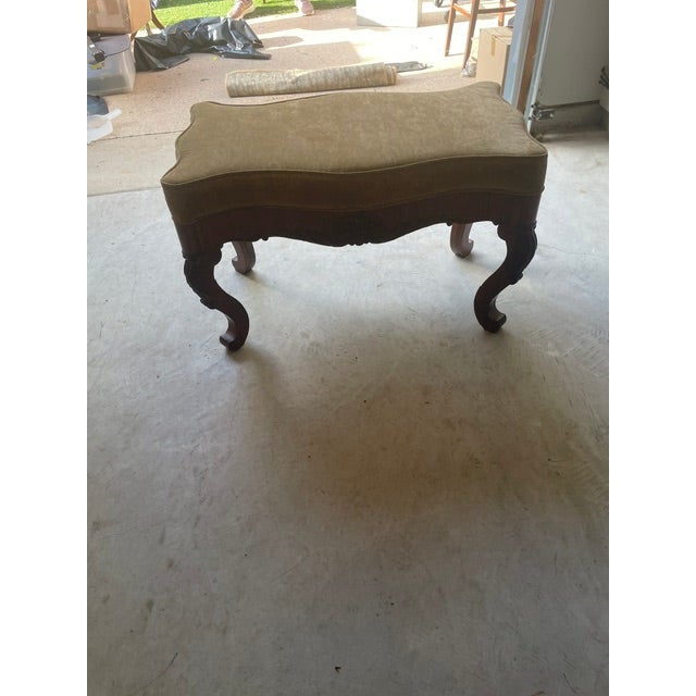 French Antique Serpentine Fireside Bench For Sale - Image 3 of 6