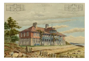 Philip J. Marvin, Arts & Crafts House Design, Isle of Wight, 1880s, Watercolour