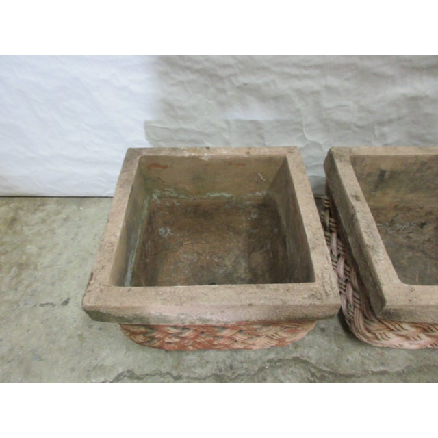 Ceramic Garden Pots -Basket Style Set of 3 For Sale - Image 7 of 12
