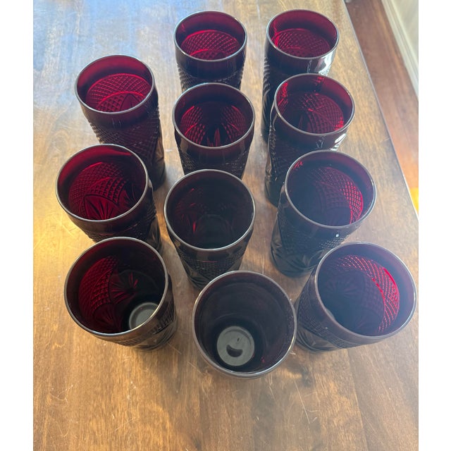 Cristal D’Arques Durand Ruby Red Tumblers - 11pcs For Sale - Image 11 of 12