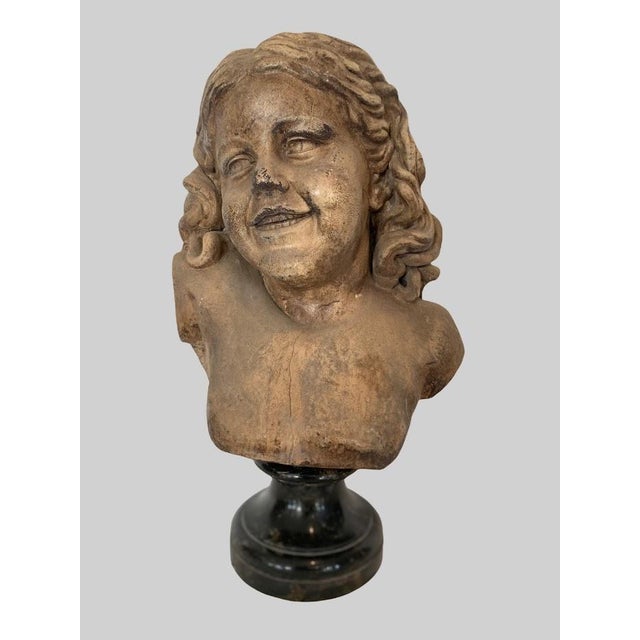 Terracotta Bust of Young Girl by Théophile Rousseau, 20th Century For Sale - Image 10 of 10