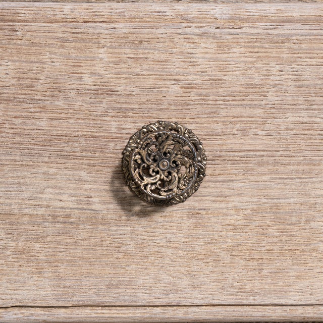 19th Century Oak Buffet With Brass Accents For Sale In Greensboro - Image 6 of 18
